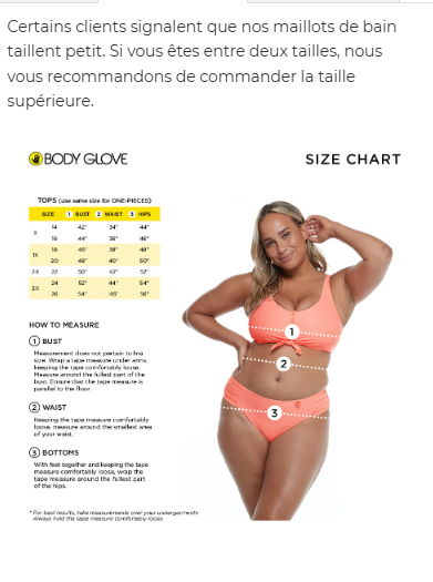 Guide des tailles